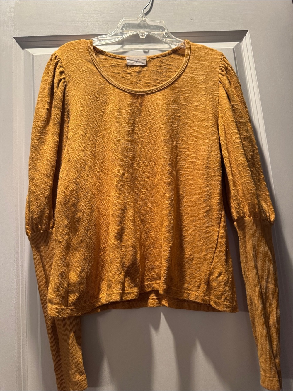 T.La Mustard Yellow Long Sleeve Crewneck Top